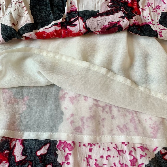 Funky unique artsy colorful mid length skirt elastic waist lined pop art print - Picture 4 of 10